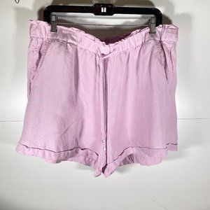 Loft Lavender Linen Drawstring High Rise Shorts